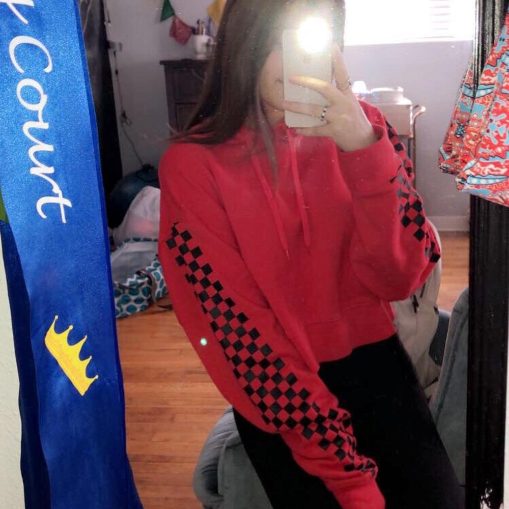 Forever21 Red Checkered Sweatshirt